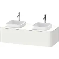 Duravit Happy D.2 Plus Konsolenwaschtischunterbau wandhängend, 1300x550 mm, 1 Auszug, für Aufsatzbecken, HP4943B8484, Farbe: Weiß Supermatt Dekor