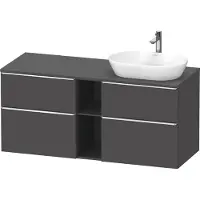Duravit D-Neo bâti-support lavabo suspendu (découpe à droite), 1400x664x550mm, 2 coulissants, 2 tiroirs, 2