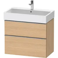 Duravit D-Neo Waschtischunterbau wandhängend,784x625x442mm, 1 Auszug, 1 Schubkasten, mit Griff Edelstahl gebürstet, DE4373070300000, Farbe: Natur Eiche Matt Dekor