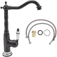 Gistuch Antiker Wasserhahn Retro -Stil Porzellanventil Long Ausguss robust