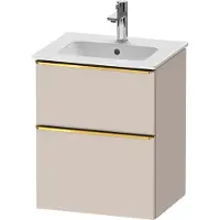 Duravit D-Neo Waschtischunterbau wandhängend, 510x625x402mm, 1 Auszug, 1 Schubkasten, mit Griff Gold poliert, DE4360034910000