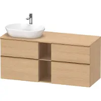 Duravit D-Neo Meuble sous-vasque sur console suspendu (découpe à gauche), 1400x664x550mm, 2 coulissants, 2