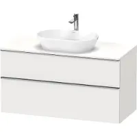 Duravit D-Neo Konsolenwaschtischunterbau wandhängend, 1200x664x550mm, 1 Auszug, 1 Schubkasten, mit Griff Edelstahl gebürstet, DE4969070180000, Farbe: Weiß Matt Dekor