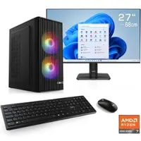 CSL PC-Komplettsystem "Spectrum V25288", Energieeffizienz: E, bunt (schwarz), Microsoft Windows 11 Home (64 Bit), 32 GB RAM 1.000 GB SSD, Computer_Komplettsysteme, PC-Komplettsystem