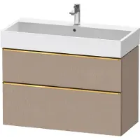 Duravit D-Neo bâti-support lavabo suspendu,984x625x442mm, 1 tiroir, avec poignée or poli, DE4374034750000