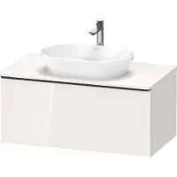 Duravit D-Neo Konsolenwaschtischunterbau wandhängend, 1000x459x550mm, 1 Auszug, mit Griff Diamantschwarz, DE49480BD220000, Farbe: Weiß Hochglanz Dekor
