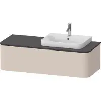 Duravit Konsolenunterschrank HAPPY D.2 PLUS 354x1300x550mm f Aufsatzbecken Happy D. Becken rechts taupe supermatt