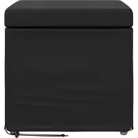 vidaXL Hocker Schwarz 41 x 41 x 40 cm Kunstleder und Engineering Holz