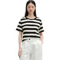 Marc O'Polo T-Shirt , Damen, Gr. M, dunkelblau, Jersey, Obermaterial: 100% Baumwolle, geringelt, loose fit normal, Rundhals, Shirts T-Shirt, gestreift, loose aus weichem Single Jersey