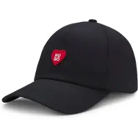 HUGO Baseball Cap "Cara Valentine", Damen, schwarz 002, Twill, Baumwolle, unifarben, Caps Baseball Cap, mit Aufnäher, Baumwoll-Twill
