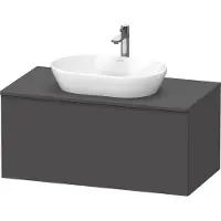 Duravit D-Neo Konsolenwaschtischunterbau wandhängend, 1000x459x550mm, 1 Auszug, mit Griff Diamantschwarz, DE49480BD490000, Farbe: Graphit Matt Dekor