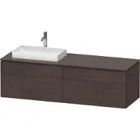 Duravit L-Cube Konsolenwaschtischunterbau wandhängend, inklusive Konsolenplatte, 4 Auszüge, Becken links, 1620x482x550mm, LC4871L72720000, Farbe: Eiche Dunkel gebürstet Echtholzfurnier