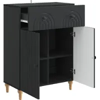 vidaXL Sideboard Schwarz 66 x 34,5 x 90 cm Holzwerkstoff