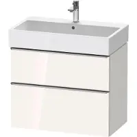 Duravit D-Neo Waschtischunterbau wandhängend,784x625x442mm, 1 Auszug, 1 Schubkasten, mit Griff Edelstahl gebürstet, DE4373070220000, Farbe: Weiß Hochglanz Dekor
