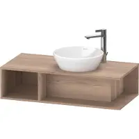 Duravit D-Neo Konsolenwaschtischunterbau wandhängend, Compact, 1000x260x480mm, 1 offenes Fach seitlich links, DE493905555, Farbe: Eiche Marmoriert Dekor