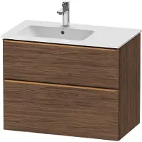 Duravit D-Neo Waschtischunterbau wandhängend, 810x625x462mm, 1 Auszug, 1 Schubkasten, mit Griff Bronze gebürstet, DE4366004210000, Farbe: Nussbaum Dunkel Matt Dekor