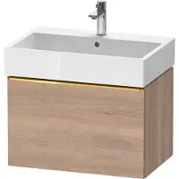 Duravit D-Neo Waschtischunterbau wandhängend, 684x440x442mm, 1 Auszug, mit Griff Gold poliert, DE4272034550000, Farbe: Eiche Marmoriert Dekor