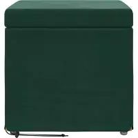 vidaXL Hocker Dunkelgrün 41 x 41 x 40 cm Samt und Engineering Holz