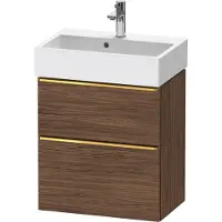 Duravit D-Neo bâti-support lavabo suspendu, Compact, 584x625x372mm, 1 tiroir, avec poignée or poli