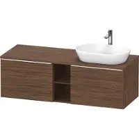 Duravit D-Neo Konsolenwaschtischunterbau wandhängend (Ausschnitt rechts), 1400x459x550mm, 2 Auszüge, 2 offene Fächer, mit Griff chrom, DE4950R10210000