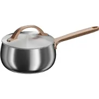 Berghoff Home Stieltopf 16 cm aus Edelstahl mit Deckel, 1,9 l, für Induktion und alle Herdarten, backofenfest, spülmaschinengeeignet, Warm Blush