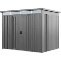 PRIMEYARD 220 x 160 cm Gerätehaus, Perlgrau - (GFPV01009)