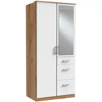 Wimex Kleiderschrank Click Drehtürenschrank 90x58x199cm plankeneiche weiß 2-türig