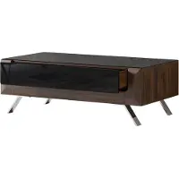 IMS Helvetia Couchtisch Wohnzimmertisch Kleve 110x65x45cm Columbia Walnuss schwarz Hochglanz