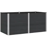 vidaXL Hochbeet Schwarz 200 x 100 x 91 cm WPC und Aluminium