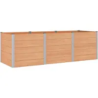 vidaXL Hochbeet Braun 300 x 100 x 91 cm WPC und Aluminium