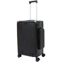 StarTech.com Reisekoffer - Hartschalen Trolley 60 cm PC - Aluminiumrahmen - 4 Rollen Spinner - Becherhalter - Dreiwege-Öffnung - Mit Schloss - Schwarz