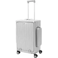 StarTech.com Hartschalenkoffer 60 cm - Reisekoffer Trolley - PC-Schale mit Alurahmen - 4 Spinnerrollen - Getränkehalter - Integriertes Schloss - Silber
