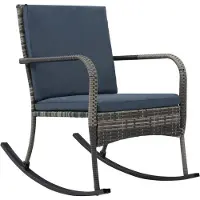 vidaXL Garten-Schaukelstuhl Poly Rattan Anthrazit