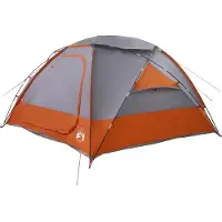 vidaXL Kuppelzelt mit abnehmbarem Regenfly 12 Personen Grau und Orange