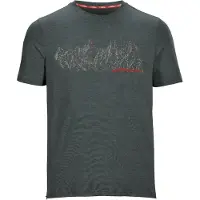 Killtec T-Shirt "MN TSHRT C", Herren, Gr. XXL, grau (dunkelgrün), Obermaterial: 92% Polyester, 8% Elasthan, Rundhals, Shirts T-Shirt, Schnelltrocknendes Herren T-Shirt mit Berg-Print und Melange-Optik