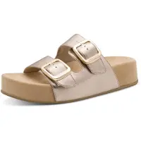 Marco Tozzi Pantolette "CAPRIA" Sommerschuh, Schlüpfschuh mit Logoprägung in den Schnallen