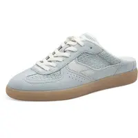 Tamaris Sabot , Damen, Gr. 37, blau (hellblau), Leder, Lederimitat, Textil, Schuhe Sabot, Freizeitschuh, Schnürer, Schlupfschuh, Logo-Aufnäher an der Schuhzunge