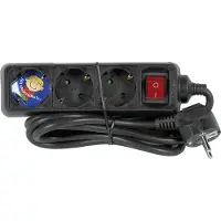 REV 0512371555, 1,4 m, Drinnen, Schwarz, 3 AC-Ausgänge, 250 V, 50 Hz