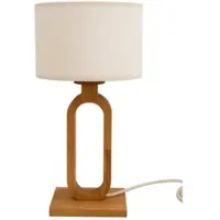 Elobra Tischlampe Patagonia eiche hell/ natur Höhe 50 cm Holz/Stoff