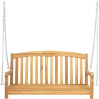 vidaXL Schaukelbank 114 x 61 x 61,5 cm Massivholz Teak Natur