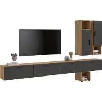 Xonox Wohnkombination The One | 9-teilig | Artisan Oak / Basalt grau ohne