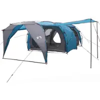 vidaXL Tunnelzelt 6 Personen Blau 185T Polyester mit PolyurethanBeschichtung