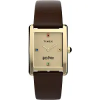 Timex Quarzuhr "x Harry Potter Hailey Hogwarts", braun (braun, champagnerfarben), Armbanduhren, Damen, goldfarben, Quarzuhr, Armbanduhr, Damenuhr, Lederarmband, analog