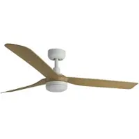 Faro LED-Deckenventilator Punt M weiß/holz DC leise Ø 130 cm CCT