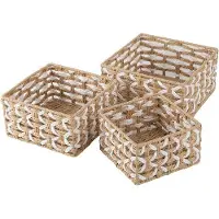 OEM Handgewirkte kleine Riestaschen, Set von 3, gelb und weiß