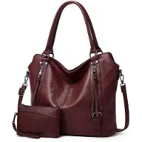 OEM Frauen-Tasche - Schultertasche und kleine Brieftasche - 2-teiliges Set - Große Kapazität - einfaches Design - Luxus-Tasche - Violett