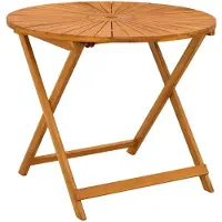 Syfax Klappbarer Gartentisch Natur Ø90 x 75 cm Massivholz Akazie