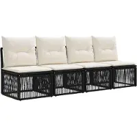 vidaXL Gartensofa-set 10 stk. Schwarz und Cremeweiß Poly-Rattan