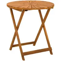 Syfax Klappbarer Gartentisch Natur Ø70 x 75 cm Massivholz Akazie