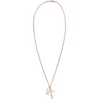 Elli Kette mit Anhänger "Halskette Kreuz Fisch Symbol Religion 925 Silber" Gr. 55, rosa (rosegold), Halsketten, Damen, 55, ohne Stein, Silber 925 (Sterlingsilber), Kette mit Anhänger